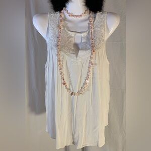American Eagle Outfitters White Sleeveless Top